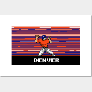 8-Bit Quarterback - Denver Posters and Art